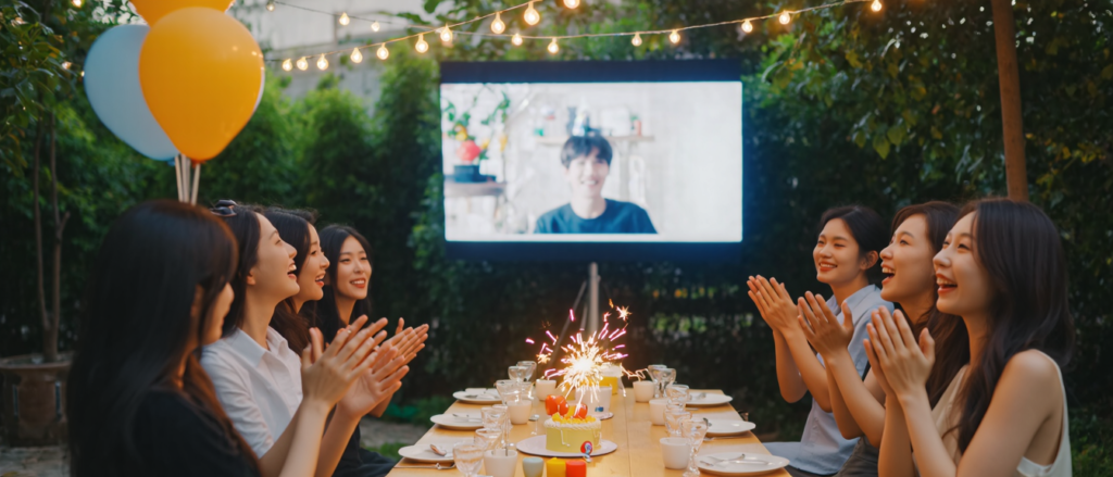 joyful outdoor birthday party