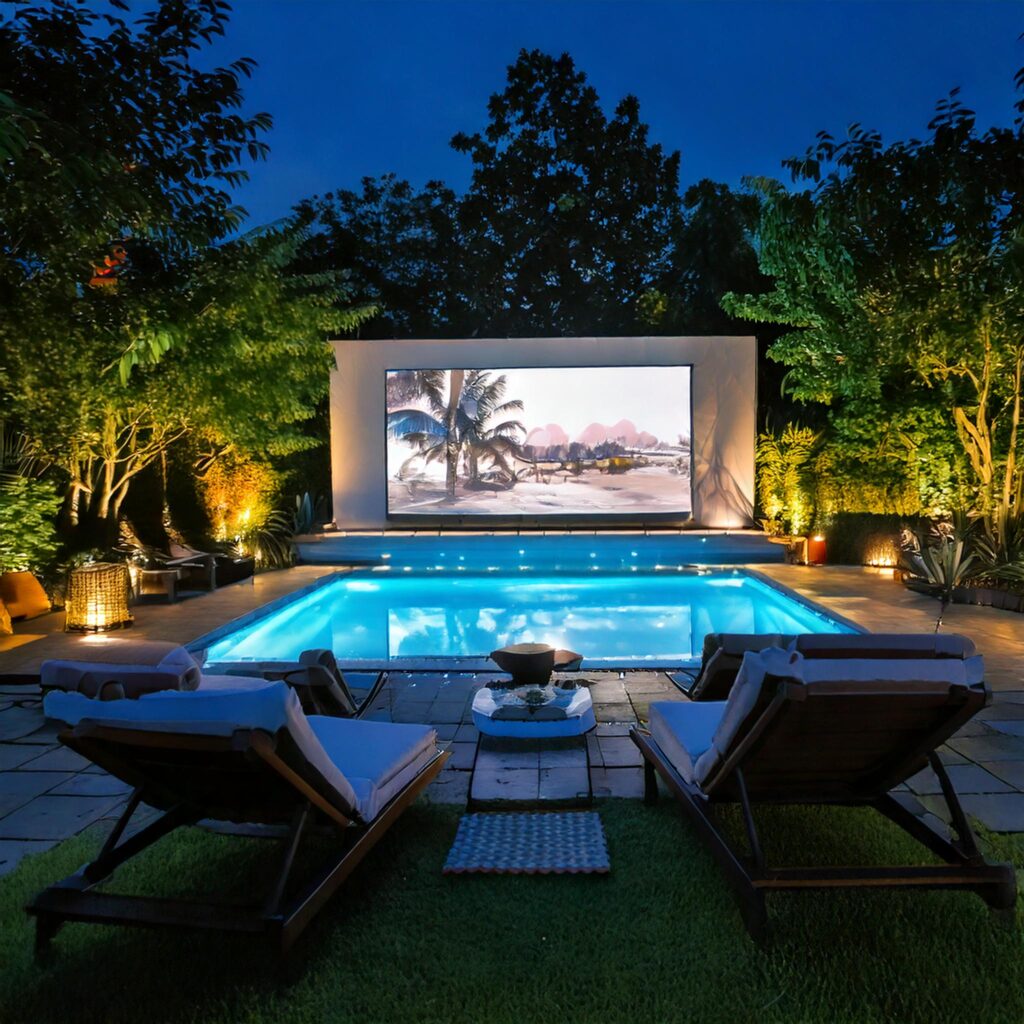 Garden Pool LED Cinema Screen